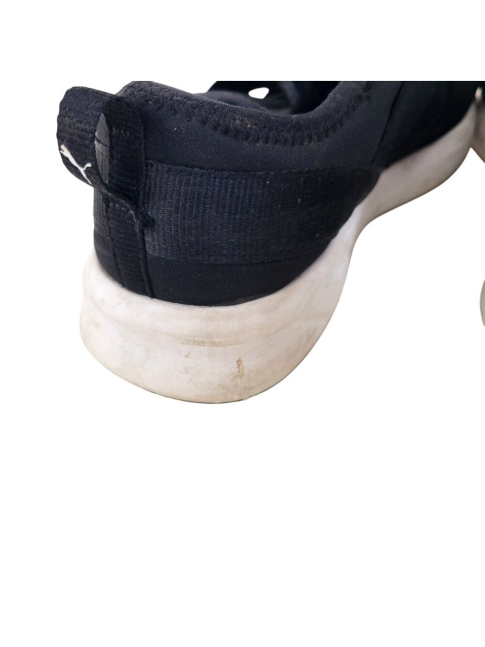 Puma Black Athletic Slip-On Sneakers With White Logo Women's Size 10 - Picture 5 of 5